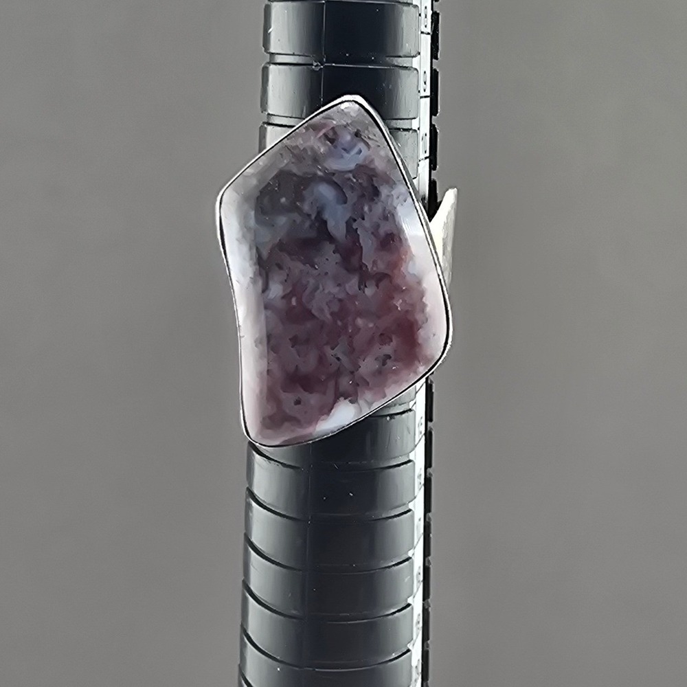 Vintage Estate Jay King DTR Ring Purple Stone Sterling Silver 925 Bypass 10.5